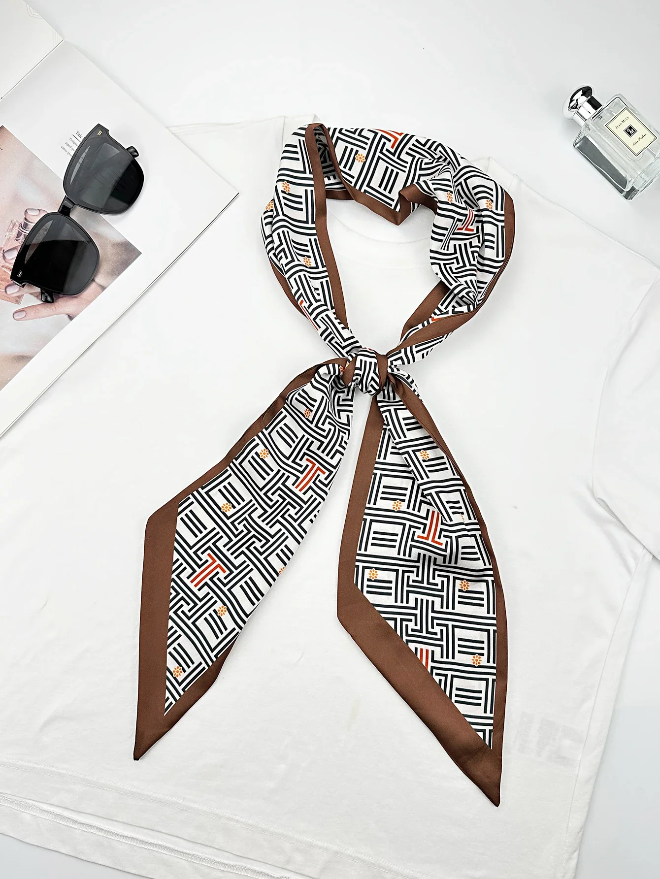 Luxury Geometry Skinny Silk Sc - đánh giá và giá Ribbon Bow Gift