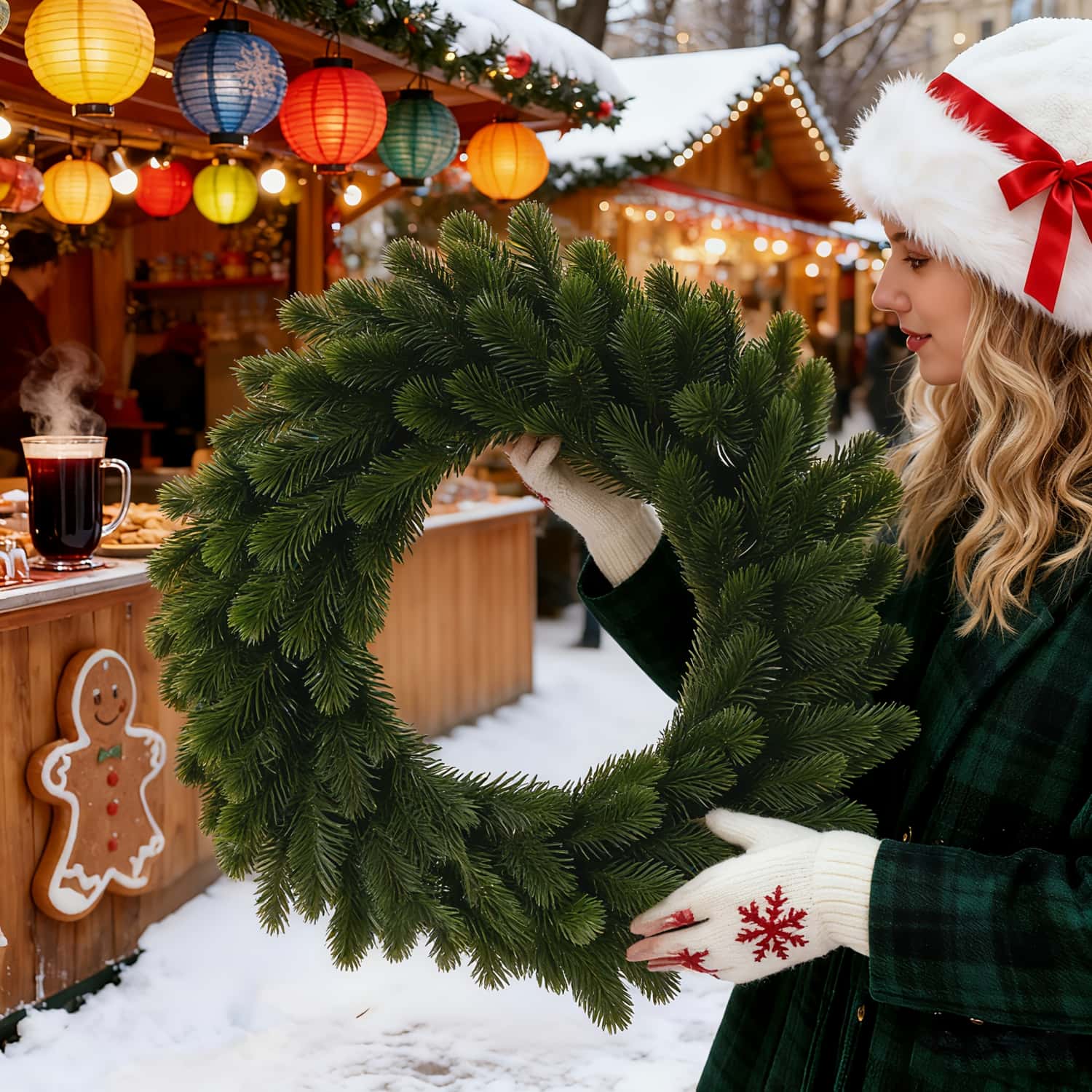 1pc Artificial Christmas Wreat - đánh giá và giá Christmas Wreath Fake