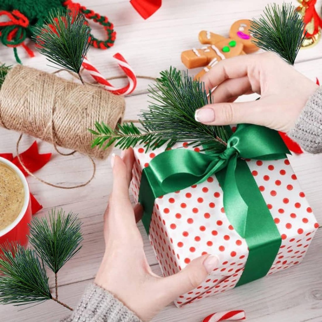 10-100pcs Artificial Green Pin - đánh giá và giá Christmas Wreath Fake