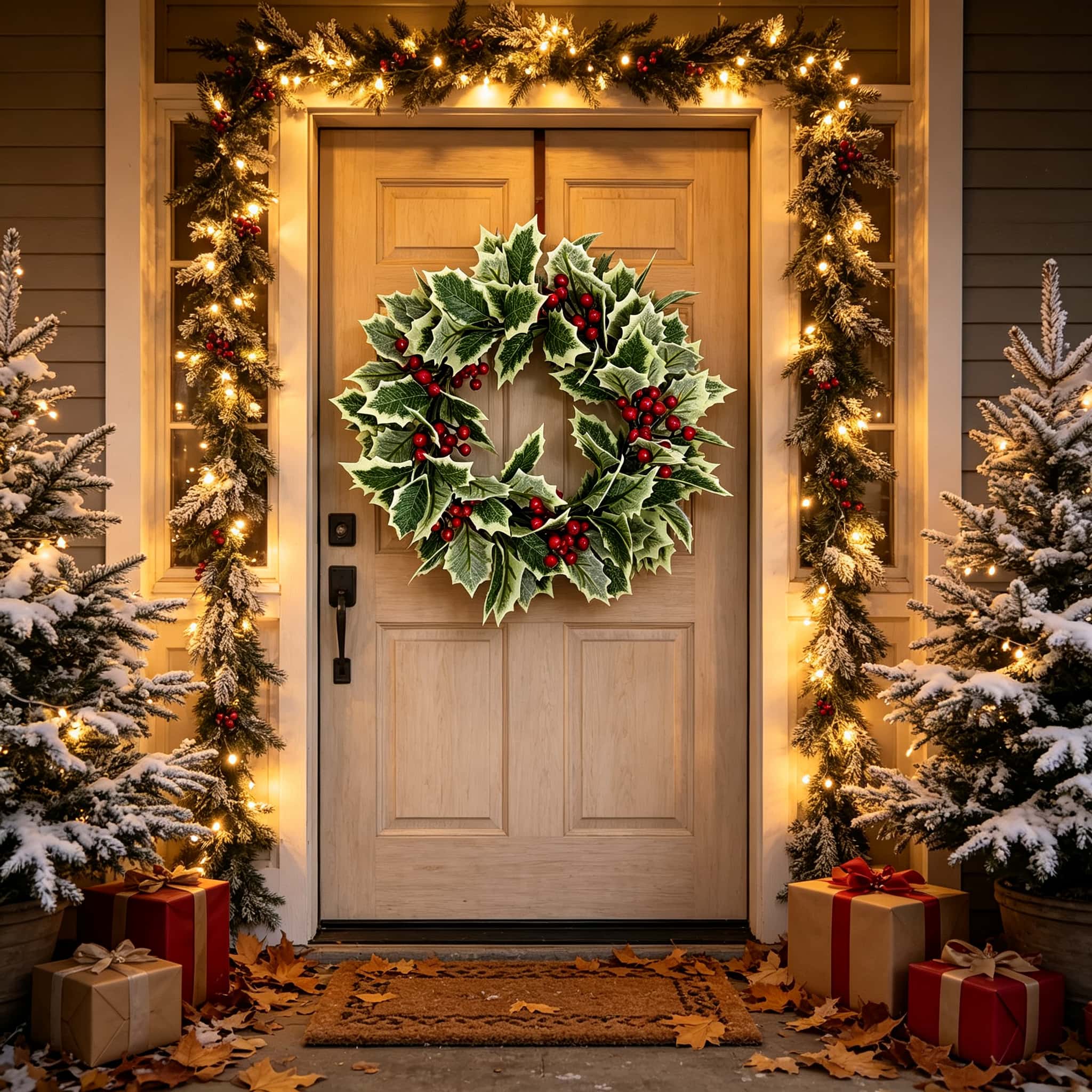 Christmas Artificial Holly Wre - đánh giá và giá Christmas Wreath Fake