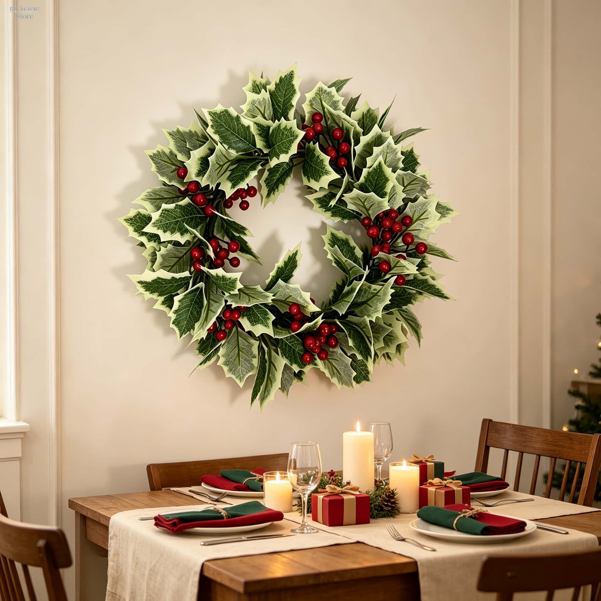 Christmas Artificial Holly Wre - đánh giá và giá Christmas Wreath Fake