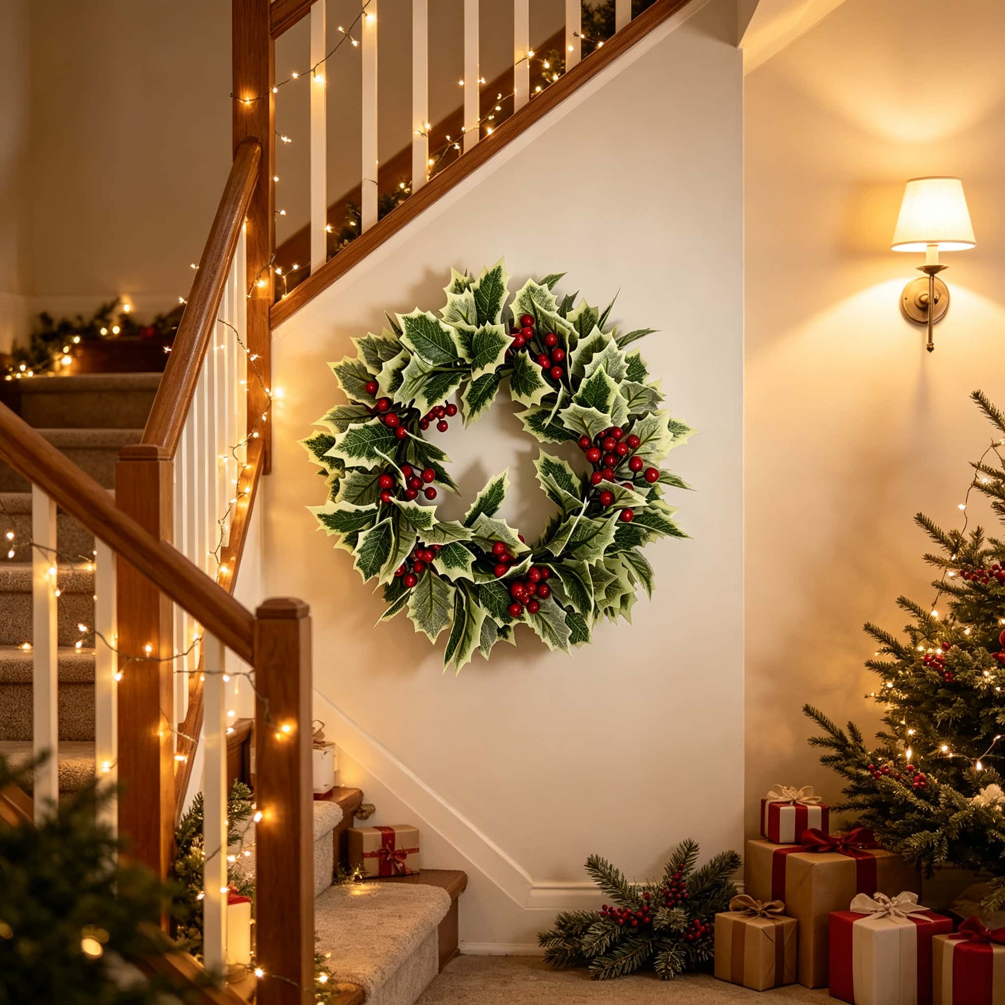 Christmas Artificial Holly Wre - đánh giá và giá Christmas Wreath Fake