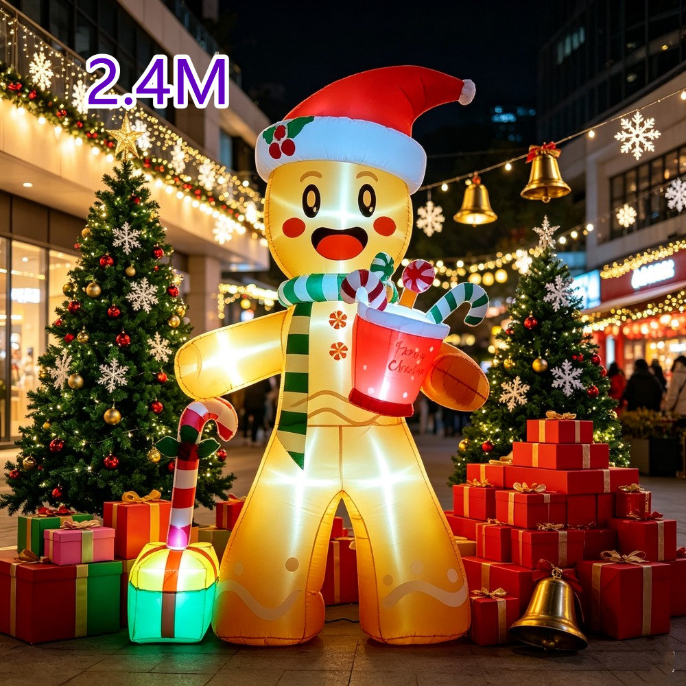 Christmas 2.4M Inflatable Ging - đánh giá và giá Christmas Lights Outdoor