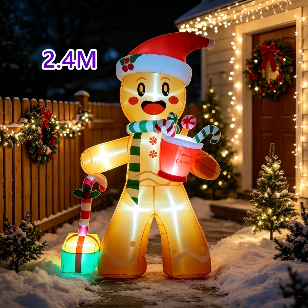 Christmas 2.4M Inflatable Ging - đánh giá và giá Christmas Lights Outdoor