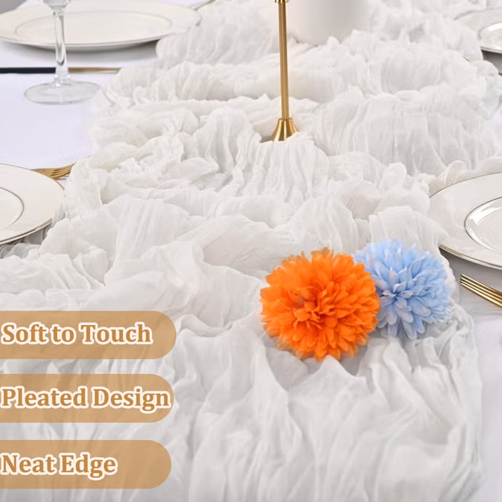 90x400CM Cheesecloth Table Run - đánh giá và giá Christmas Table Runner
