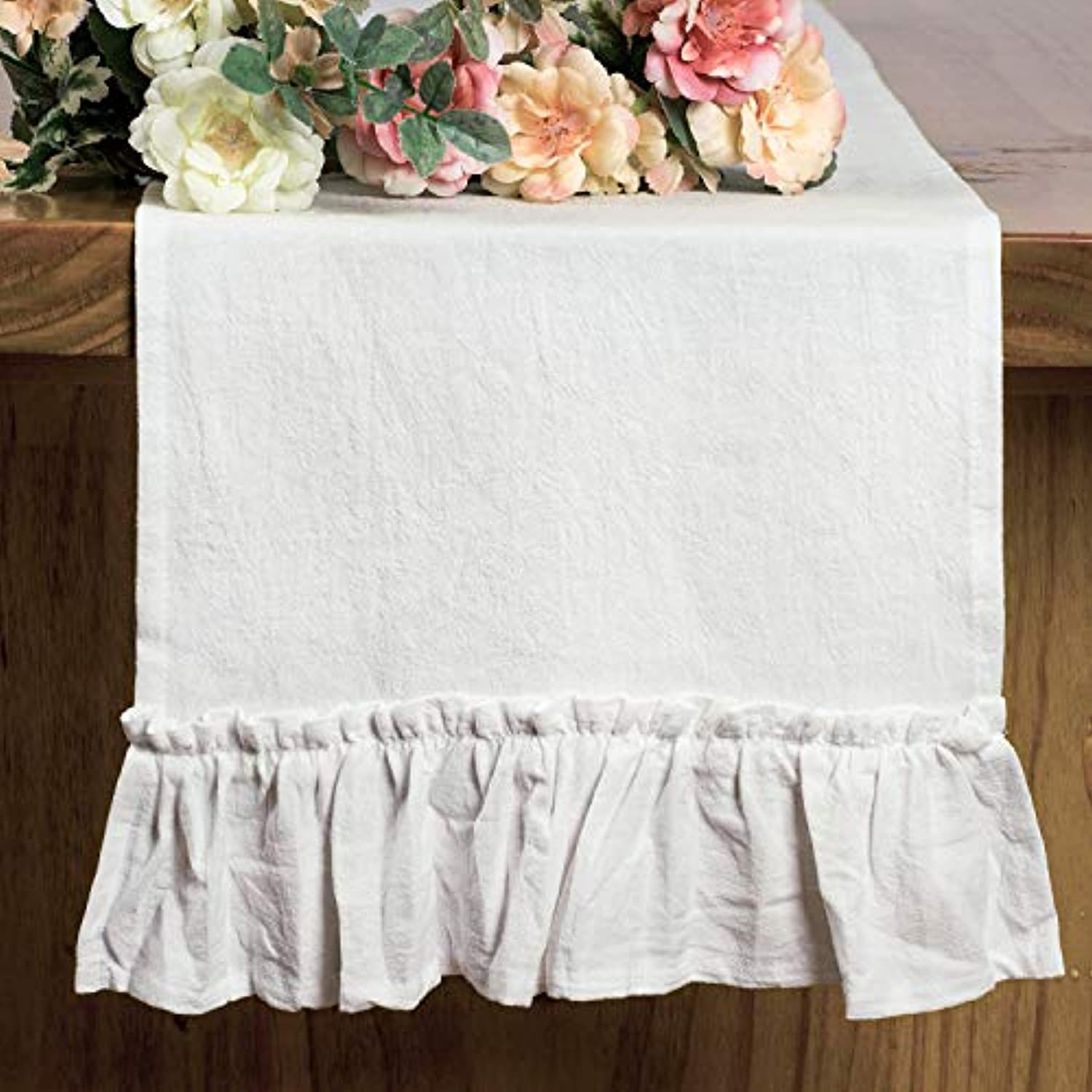 Cotton Ruffles Table Runner Ev - đánh giá và giá Christmas Table Runner