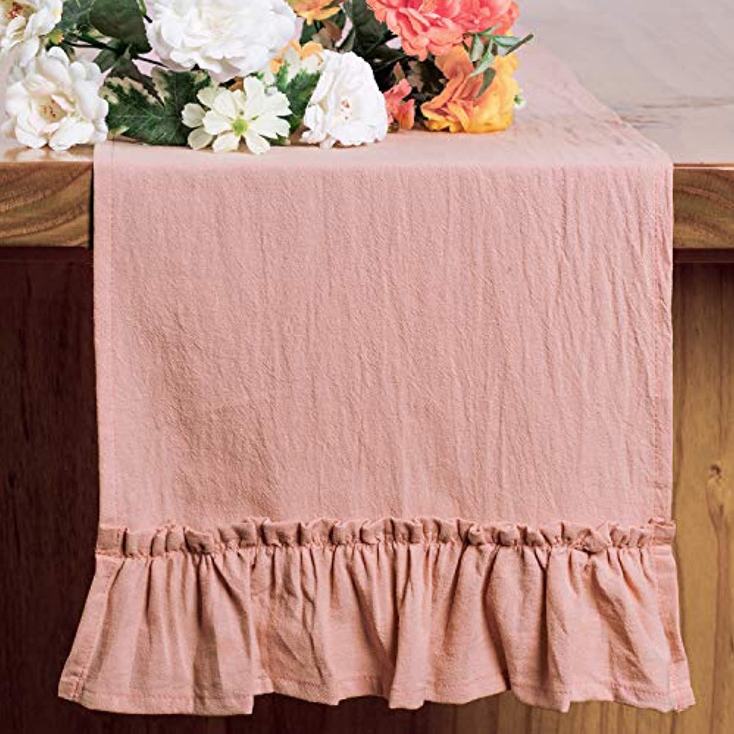 Cotton Ruffles Table Runner Ev - đánh giá và giá Christmas Table Runner